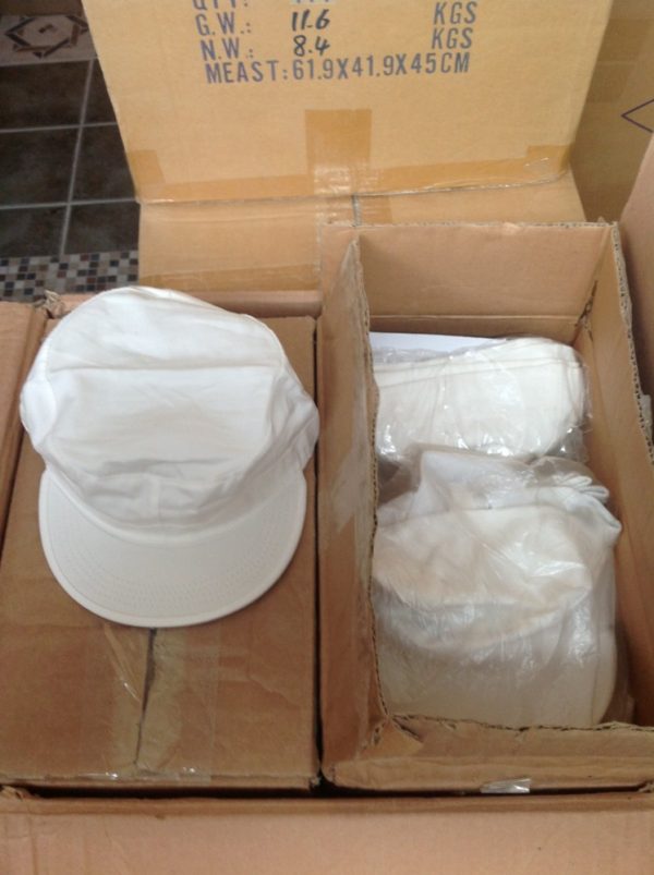 lot 1050 casquettes blanches en coton Lots 1$ et moins l`unité Lots de surplus 14i