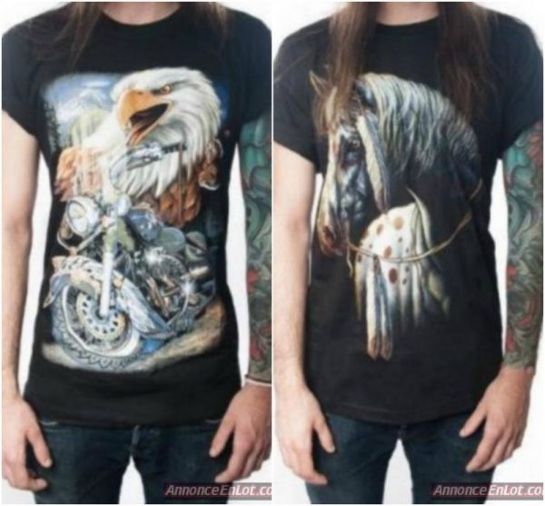 lot 300 printed t-shirt Eagle,Horses Spring Summer Clothing Lots de surplus Aigles-1