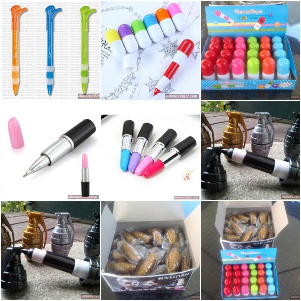 lot 8700 lipstick,pill,grenade pens  Lots de surplus Crayons-1