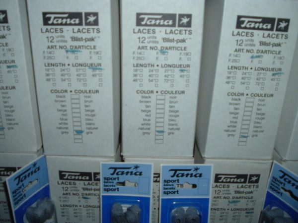 lot 7000 packets 2 laces Tana brand Batch goods (miscellaneous) Lots de surplus Lac8