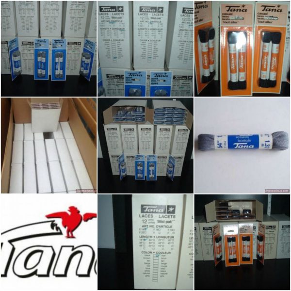 lot 7000 packets 2 laces Tana brand Batch goods (miscellaneous) Lots de surplus Lacets