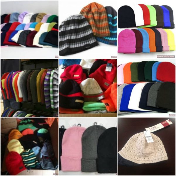 lot 1000 winter hats  3 brands ,50 styles Autumn Winter Clothing Lots de surplus Tuques