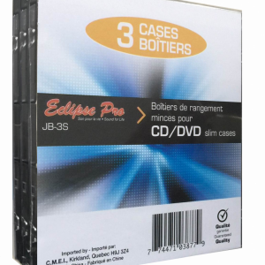 Lot 3829 Boîtiers de Rangement Minces pour CD/DVD 3Pk Accessoires Électronique Lots de surplus Jb-3s