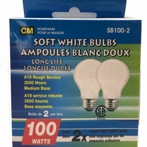 Lot 1265 Paquets 2 Ampoules Blanc Doux Longue Durée 100W Accessoires Électrique Lots de surplus Sb100-2