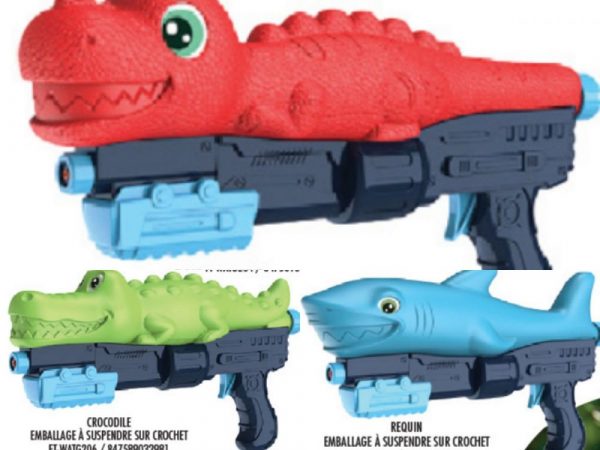 Lot 1300 Pistolets à Eau Dinosaure, Crocodile, Requin Articles Enfants Lots de surplus 12