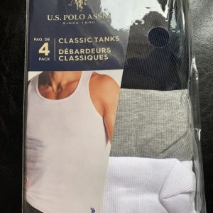 Lot 1300 Paquets de 4 Camisoles pour Hommes Polo U.S Sous-Vêtements Lots de surplus Z739