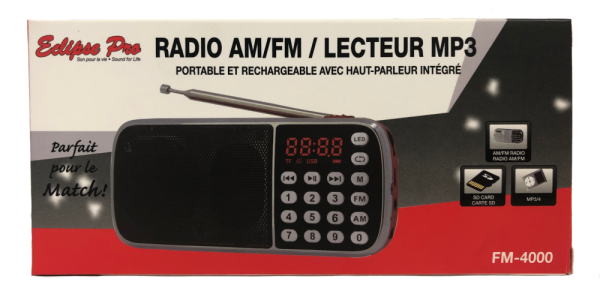 Lot 173 Lecteurs MP3 – Carte SD, Radio Rechargables AM/FM Accessoires Électrique Lots de surplus Fm-4000