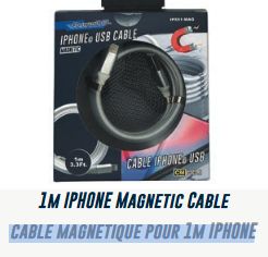 Lot 1298 Câbles Magnétiques pour Iphone de 1M Accessoires Cellulaires Lots de surplus Ip551-mag