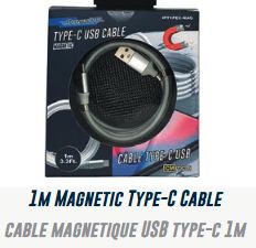 Lot 779 Câbles Magnétiques USB Type-C de 1M Accessoires Cellulaires Lots de surplus Iptypec-mag