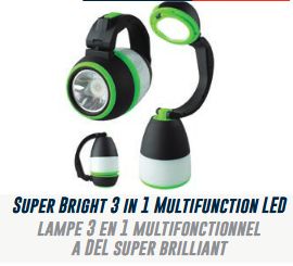 Lot 572 Lampes 3 en 1 Multifonctionnelles à DEL Super Brillant Éclairage Lots de surplus Lfd-3