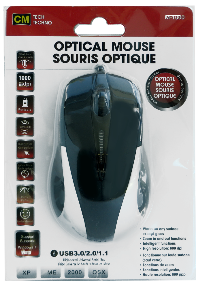 Lot 2629 Souris Optiques USB en 3 Couleurs Accessoires Informatique Lots de surplus M-1000