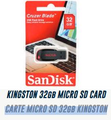 Lot 1292 Cartes Micro SD KINGSTON 32GB  Accessoires Informatique Lots de surplus Sdc-32gb
