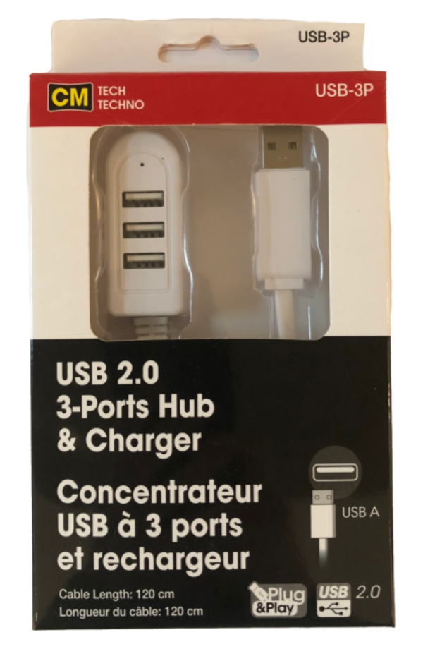 Lot 956 Concentrateurs et Chargeurs USB 2.0 à 3 Ports Accessoires Cellulaires Lots de surplus Usb-3p