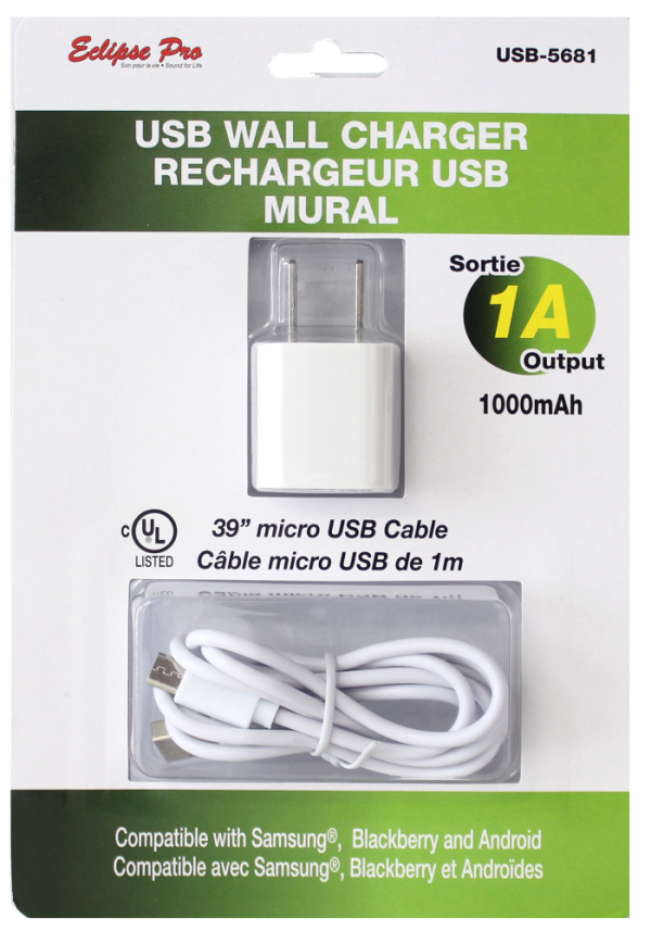 Lot 1194 Rechargeurs Micro USB avec Cable 1M Accessoires Cellulaires Lots de surplus Usb-5681