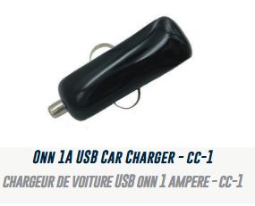 Lot 2749 Chargeurs de Voiture USB 1A Onn – CC-1 Accessoires Électrique Lots de surplus Usb800-wm