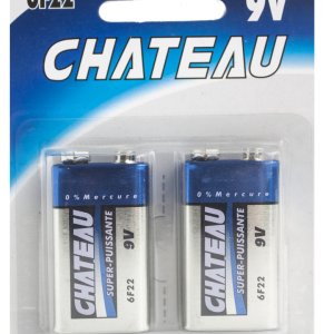 Lot 7481 Paquets de 2 Batteries 9V CHATEAU Batteries Lots de surplus 9v-2ch