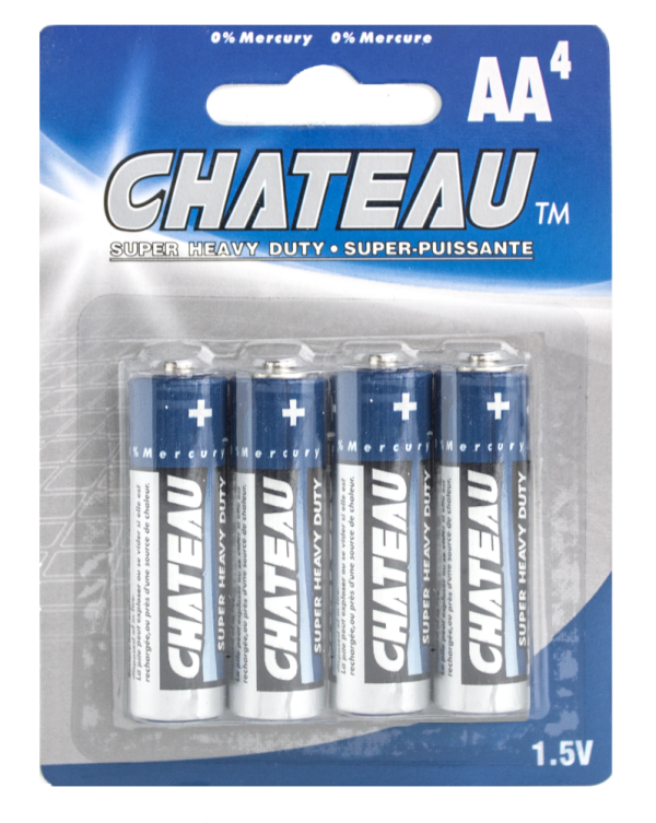 Lot 8482 Paquets de 4 Batteries AA Chateau Batteries Lots de surplus Aa-4ch