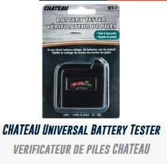 Lot 2639 Vérificateurs de Batteries CHATEAU Accessoires Électrique Lots de surplus Bt-1-bt0507
