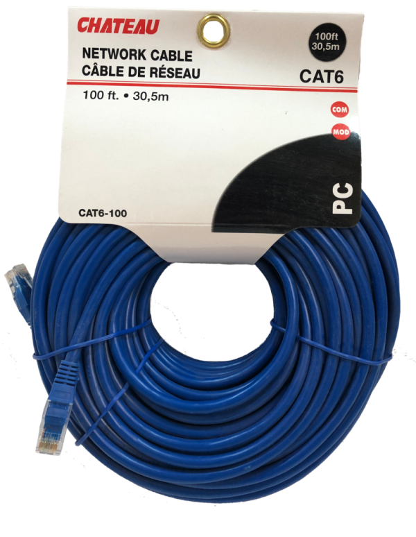 Lot 482 Câbles Réseau de 100 Pieds Accessoires Électronique Lots de surplus Cat6-100-blue