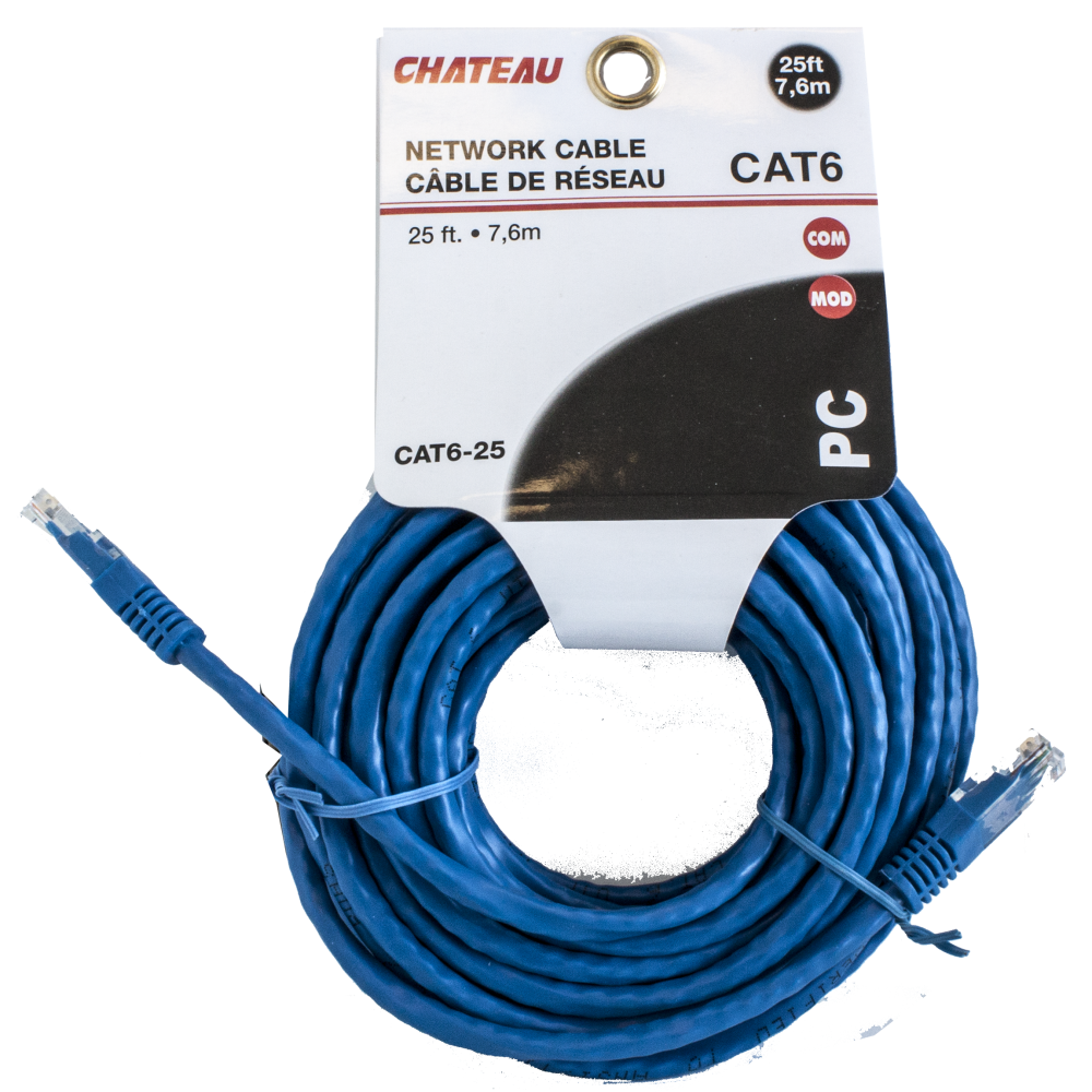 Lot 504 Câbles Réseau de 25 Pieds Accessoires Électronique Lots de surplus Cat6-25