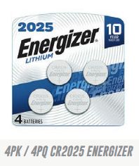 Lot 3285 Paquets de 4 Batteries au Lithium CR2025, Energizer Batteries Lots de surplus Cr2025-4-ener