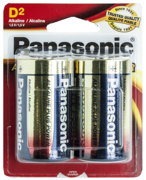 Lot 2759 Paquets de 2 Batteries D, Alcalines PANASONIC Batteries Lots de surplus D-2al
