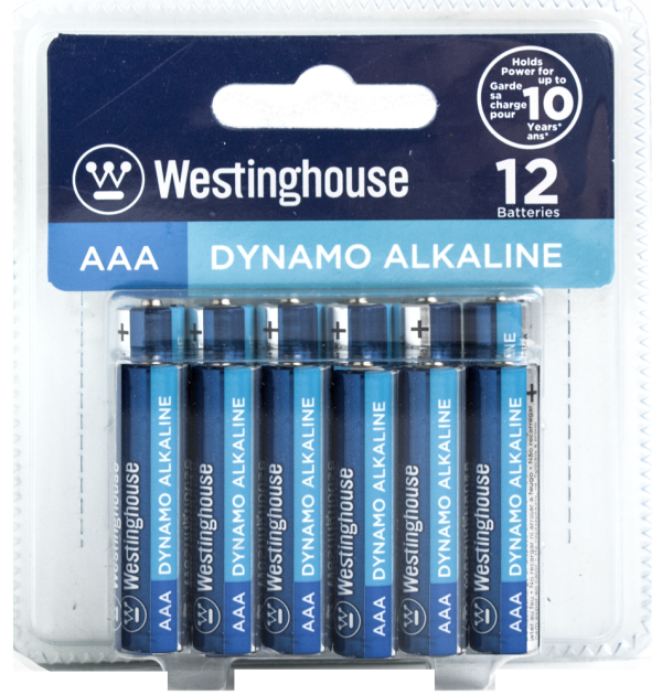 Lot 3028 Paquets de 12 Batteries AAA, Alcalines Dynamo WESTINGHOUSE Batteries Lots de surplus Dbpaaa-12