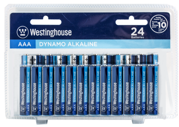Lot 3852 Paquets de 24 Batteries AAA, Alcalines Dynamo WESTINGHOUSE Batteries Lots de surplus Dbpaaa-24