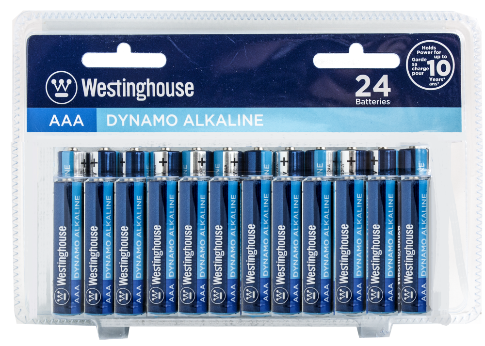Lot 3852 Paquets de 24 Batteries AAA, Alcalines Dynamo WESTINGHOUSE Batteries Lots de surplus Dbpaaa-24