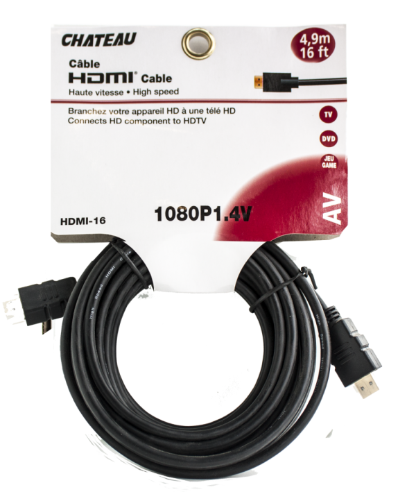 Lot 408 Câbles HDMI 1.4V de 16 Pieds Accessoires Électronique Lots de surplus Hdmi-16