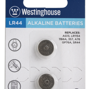 Lot 9582 Paquets de 2 Batteries Alcalines LR-44, 1,5V, WESTINGHOUSE Batteries Lots de surplus Lr44-bp2