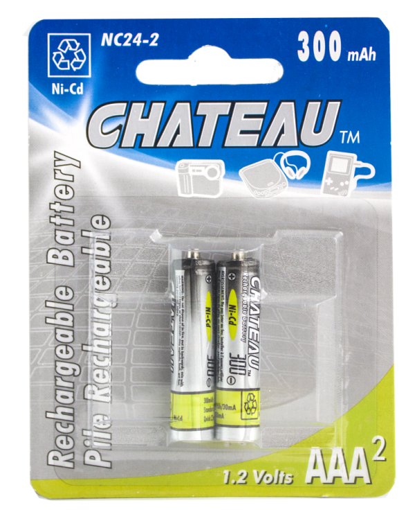 Lot 6830 Paquets de 2 Batteries AAA Rechargeables CHATEAU Batteries Lots de surplus Nc24-2