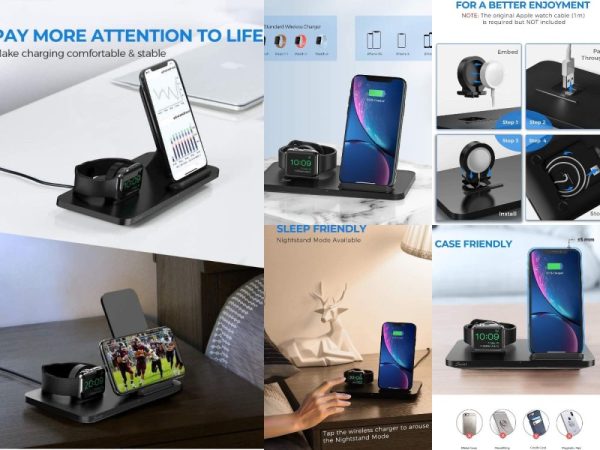 chargeur Lot 150 Chargeurs Seneo 2-en-1 Sans fil pour Iphone et Apple Watch