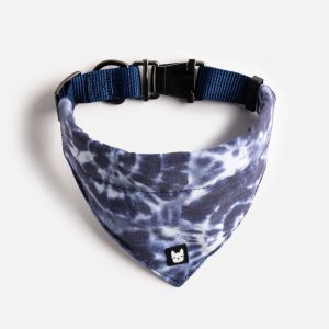 poplin dog bandana collar blue tie dye 620360 Lot 9 Colliers Bandana Bleus pour Chiens