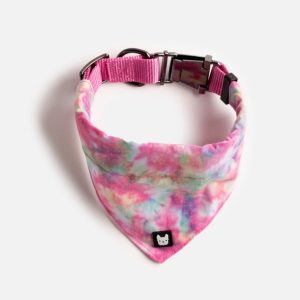 poplin dog bandana collar pink tie dye 303447
