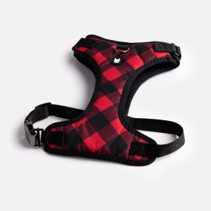 poplin dog harness red plaid 632749 Lot 6 Harnais Poplin Rouges pour Chiens