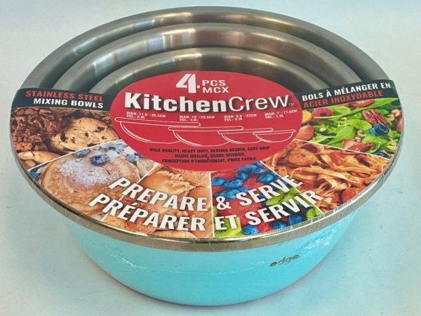 Lot De 4 Bols Gastronorm En Inox Avec Couvercle - GN 1/3 (32,5x17,5x6,5 Cm) - Empilables, Pour Panure, Préparation, Stockage - 9