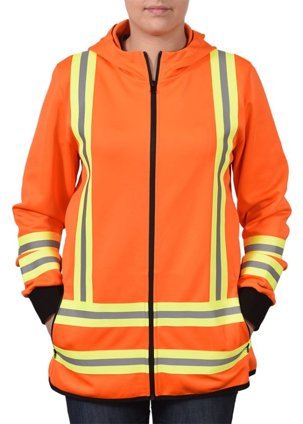 manteaux orange bulldog protection avant Lot 400 Vestes à Capuchon Haute Visibilité pour le Travail, Hommes et Femmes