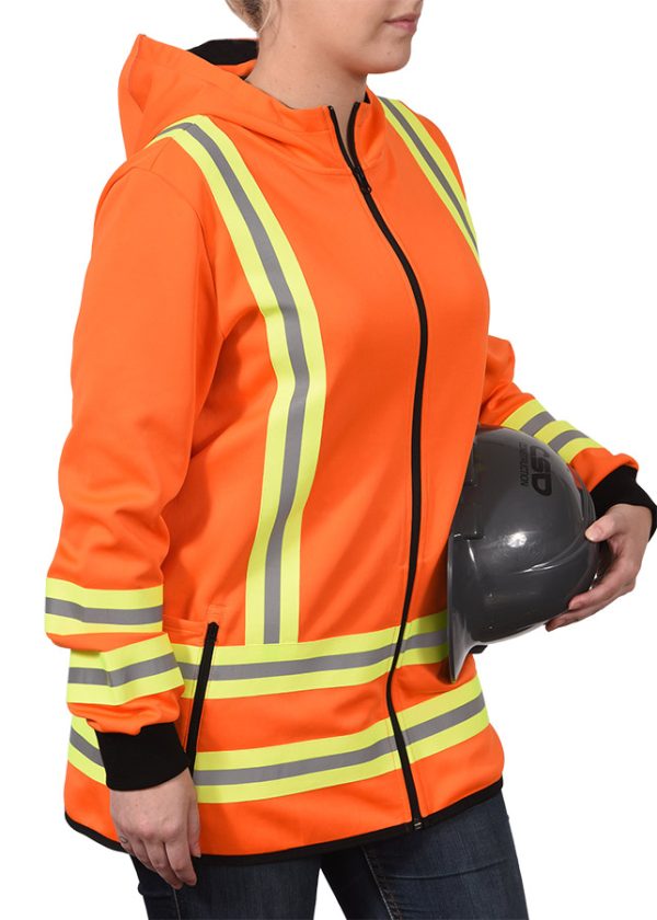 manteaux orange bulldog protection cote droit Lot 400 Vestes à Capuchon Haute Visibilité pour le Travail, Hommes et Femmes
