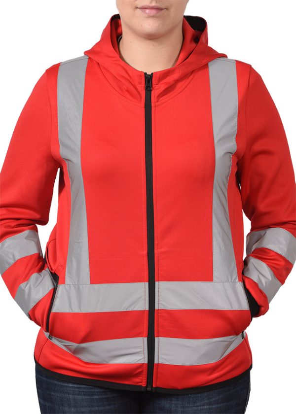 manteau rouge securite protection haute visibilite bicyclette avant Lot 375 Vestes à Capuchon Haute Visibilité pour le Loisir ou le Travail