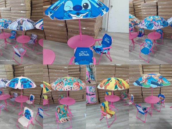 parasol Lot 1000 Ensembles Tables avec Parasol de Personnages pour Enfants