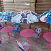 z62 Lot 1000 Ensembles Tables avec Parasol de Personnages pour Enfants