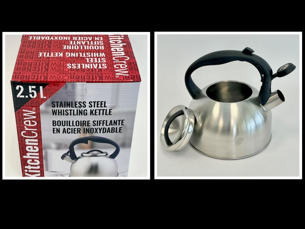 963c Lot 1890 Bouilloires à Thé Sifflantes en Acier Inoxydable de 2,5 L
