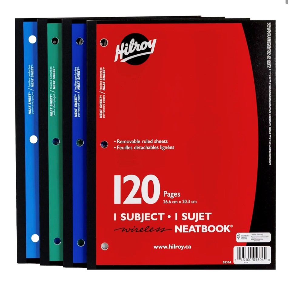 1054 Lot 6250 Cahiers Hilroy 120 Pages en Couleurs Assorties