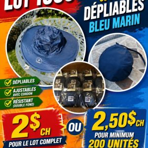 chapeu Lot 1050 Chapeaux de Pluie ou Soleil Dépliables, 2$ch