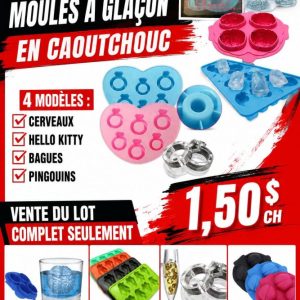 mouless Lot 1100 Moules à Glaçon en Caoutchouc 1,50$ch Lots en Promotion
