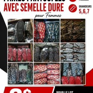 panto Lot 203 Paires Pantoufles avec Semelle Dure pour Femmes