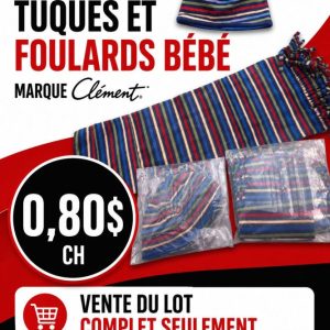 tuquess Lot 600 Tuques et Foulards Bébé Marque Clément