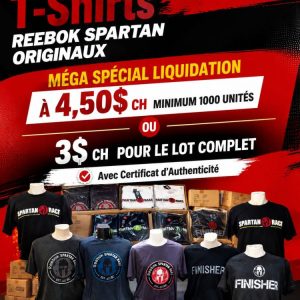 0000u Lot 16000 T-Shirts Reebok Spartan Originaux