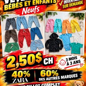 lisa Lot 11000 Vêtements Bébés et Enfants Neufs Zara et Autres Marques Mix